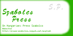 szabolcs press business card